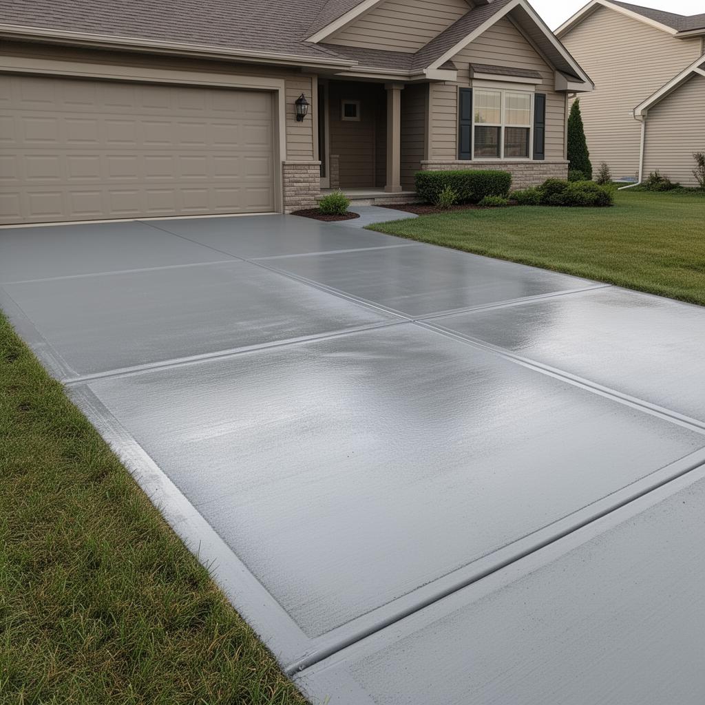Fresh Two-Car Concrete Drive in Dane County, WI